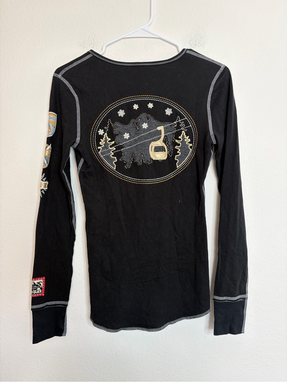 NWT Alp n Rock Ski Gondola Luxe Gray Henley Long Sleeve Shirt Size XS S